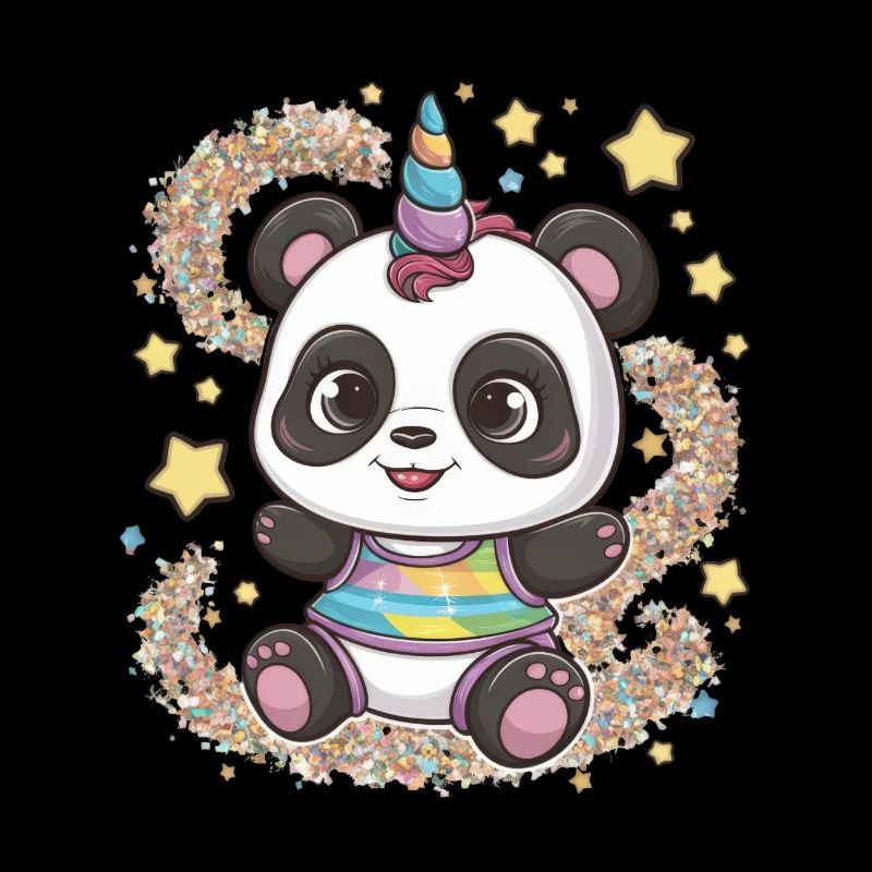 Mignon panda licorne