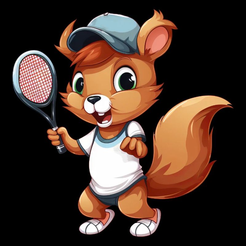 Squirrel Tennis Duo - Funny Comic Fun on