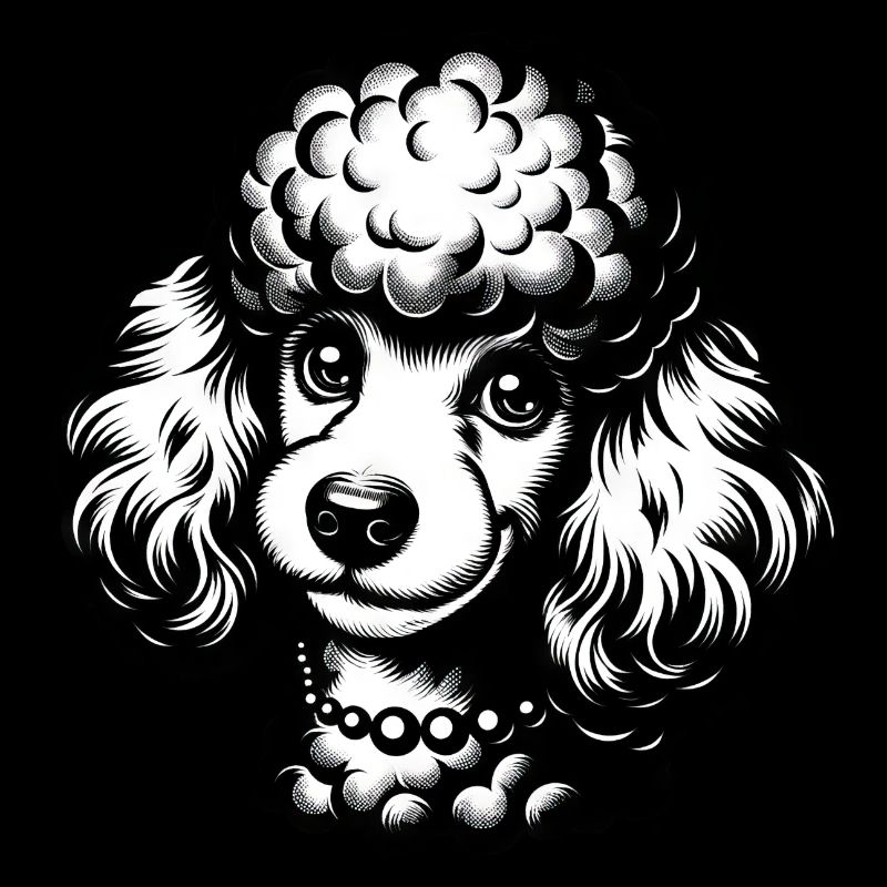 Dessin au crayon de caniche mignon