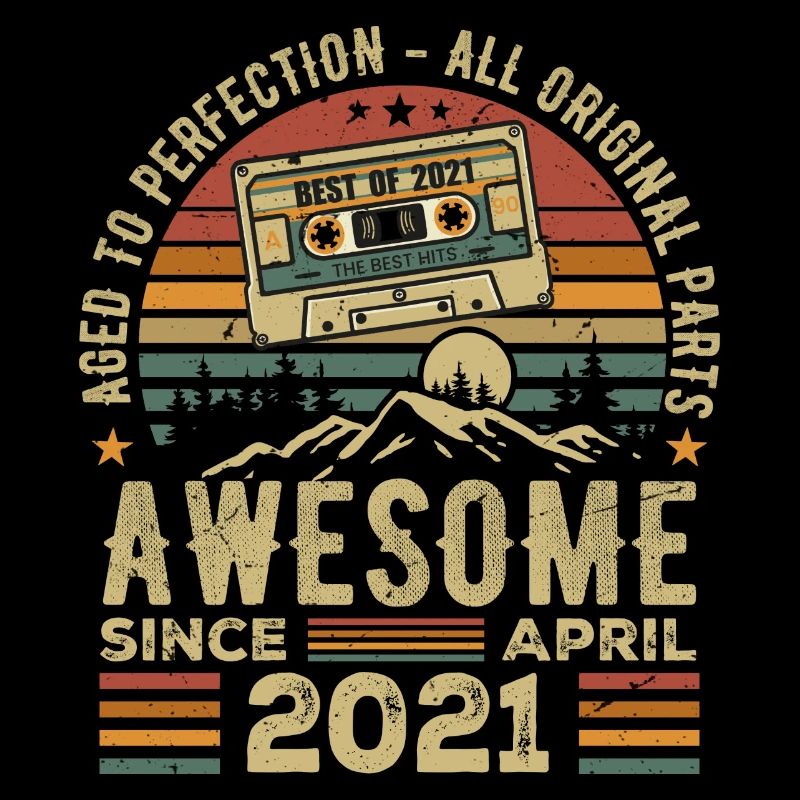 April 2021 Vintage Retro Birthday Gift