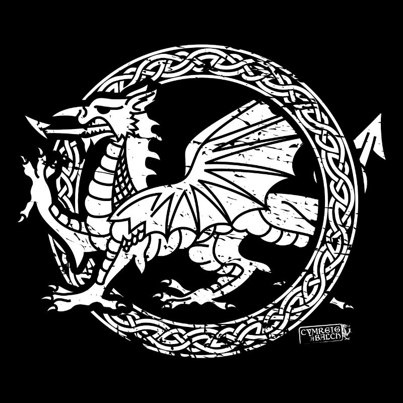 Walisischer Drache mit keltischem Ring