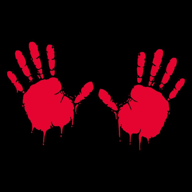 Hands, imprint with fresh paint