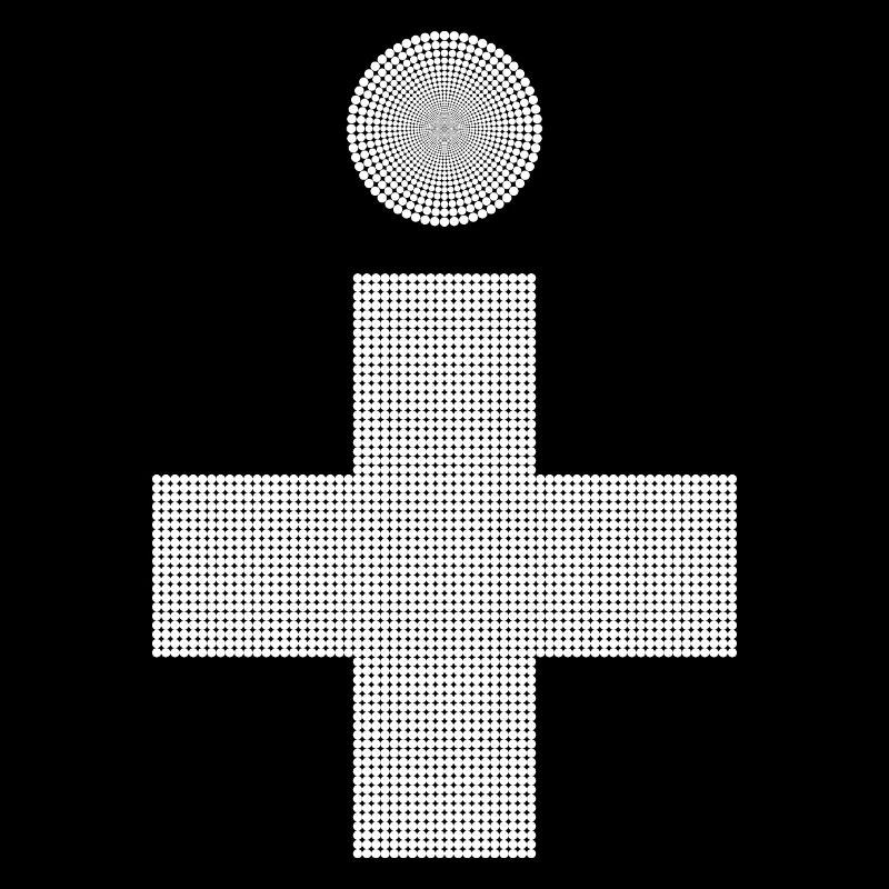 Croix avec des points beau style graphique