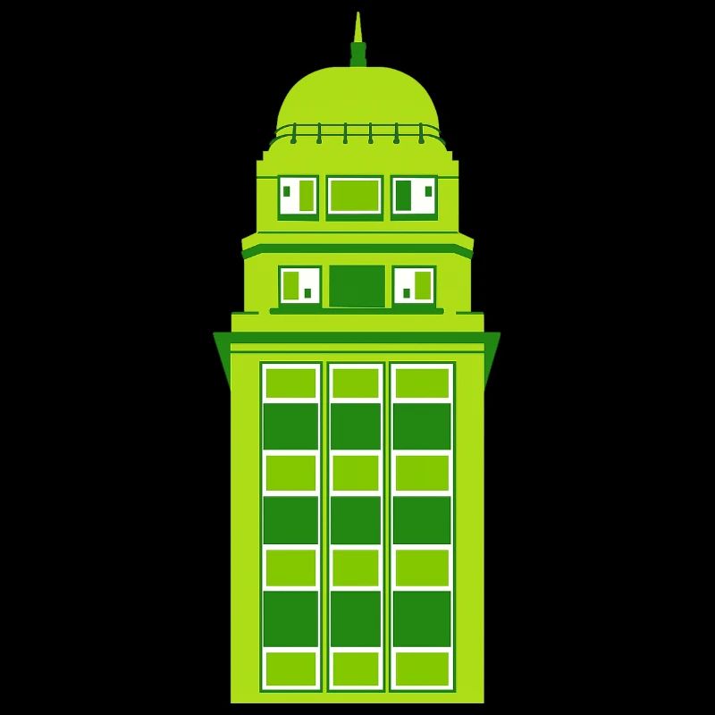 Retro Grüne Turmuhr