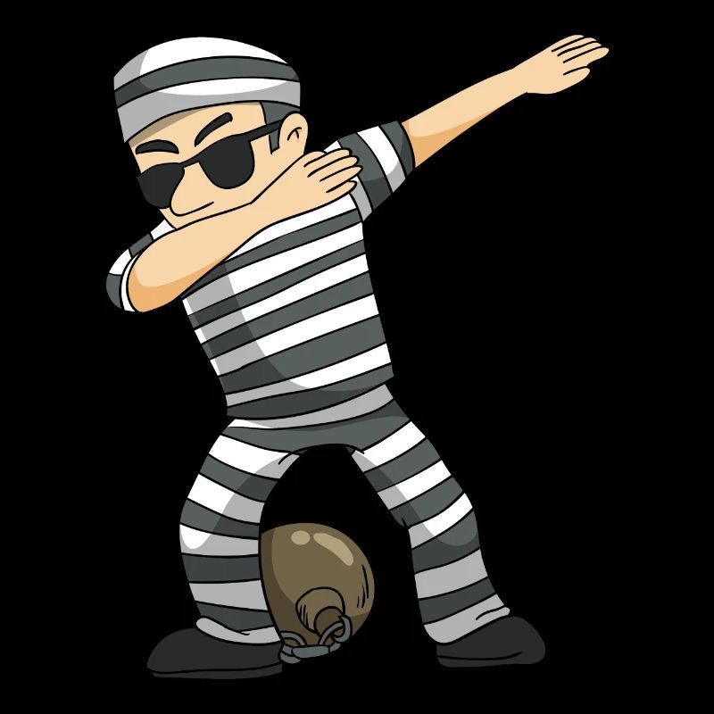 Dabbing robber with sunglasses