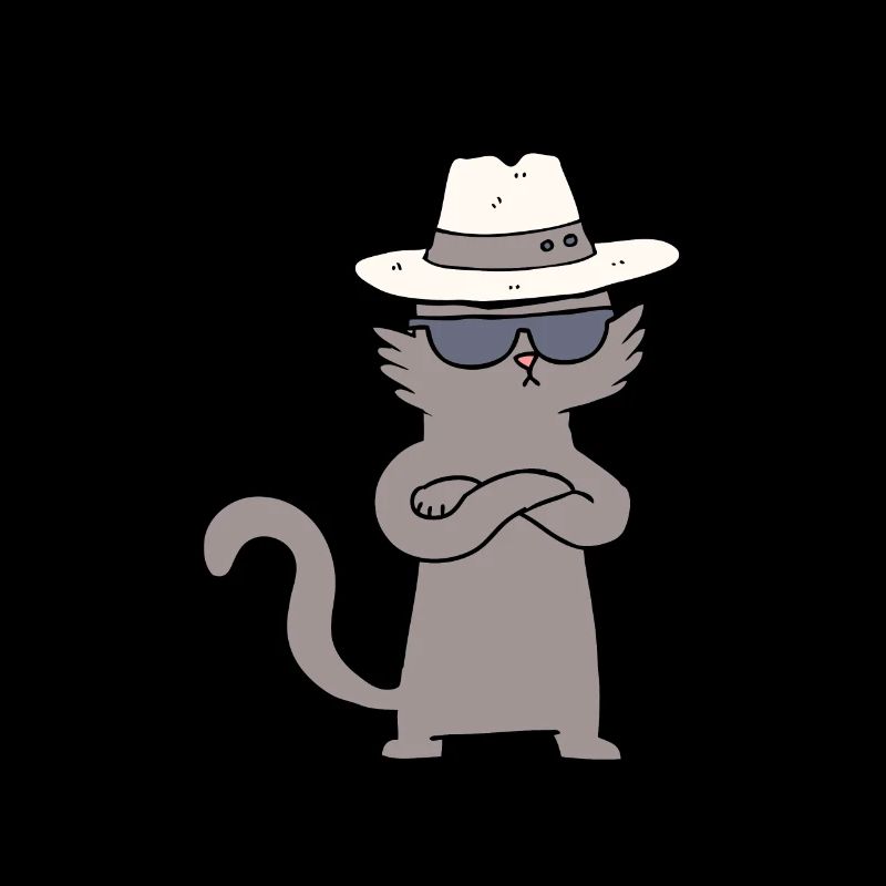 Coole Katze Chartoon Charakter Junge Mädchen Kind