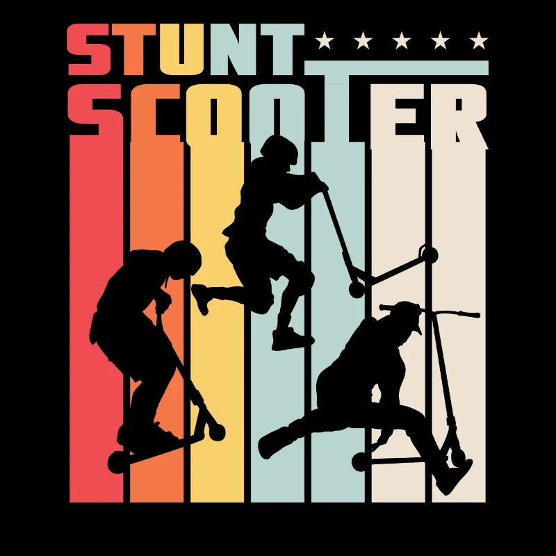 Stunt Scooter Roller Rollerfahrer Retro Style