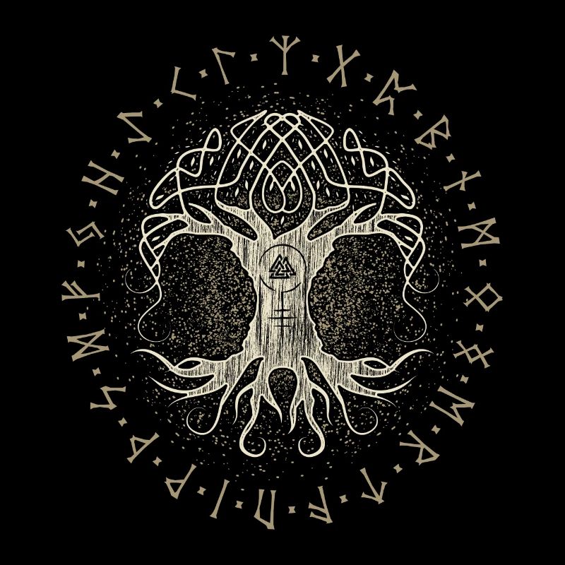Ygdrassil Arbre du monde Arbre de vie Valknut