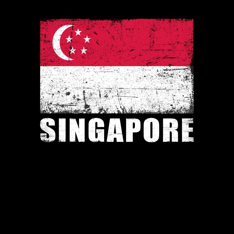 Drapeau de Singapour Grunge Drapeau de Singapour