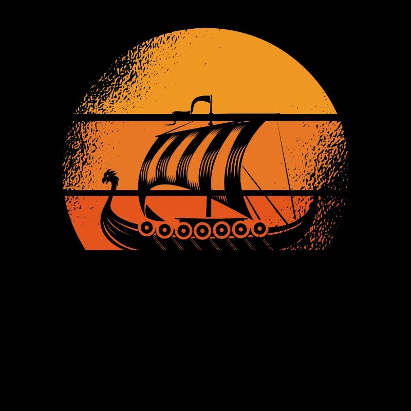 Viking ship Retro sonne