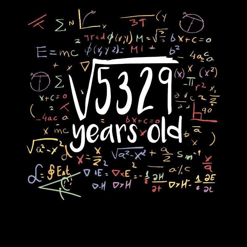 Quadratwurzel von 5329 Mathe Nerd 73. Geburtstag