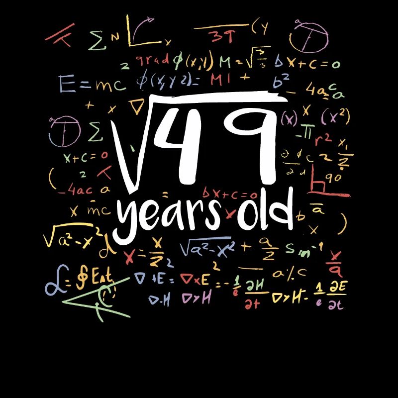 Quadratwurzel von 49 Mathe Nerd 7. Geburtstag