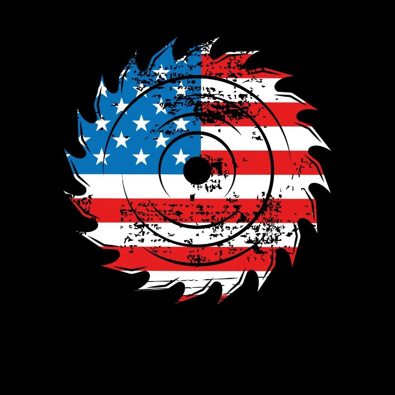 Drapeau des États-Unis dans une scie