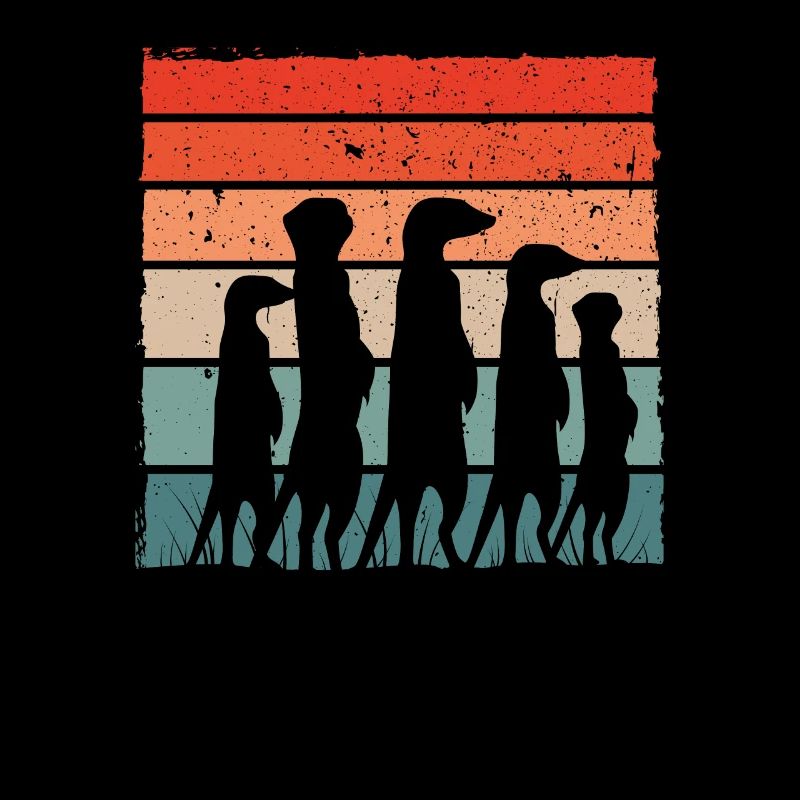 Erdmännchen Retro farbe