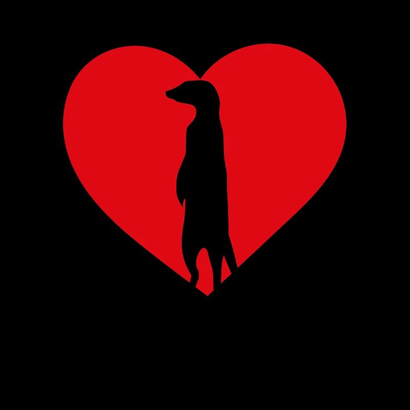 Erdmännchen Lieben Rotes Herz