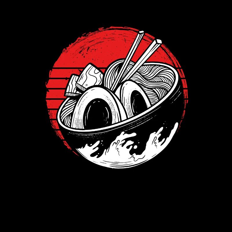 Nudel Schüssel auf rot