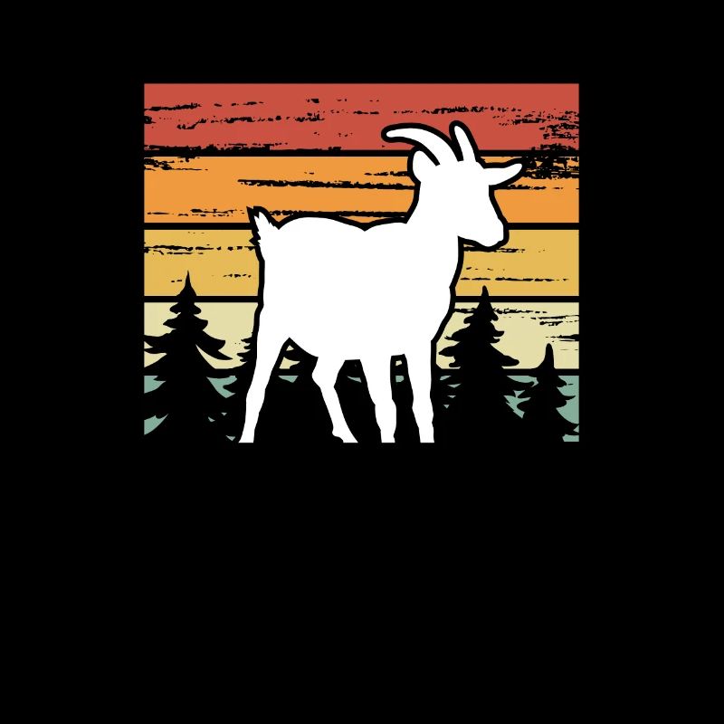 Cute Goat On Retro Vintage