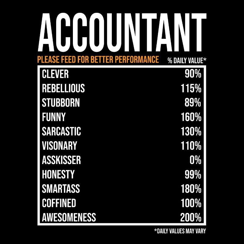 Comptable Valeurs quotidiennes Drôle Comptable