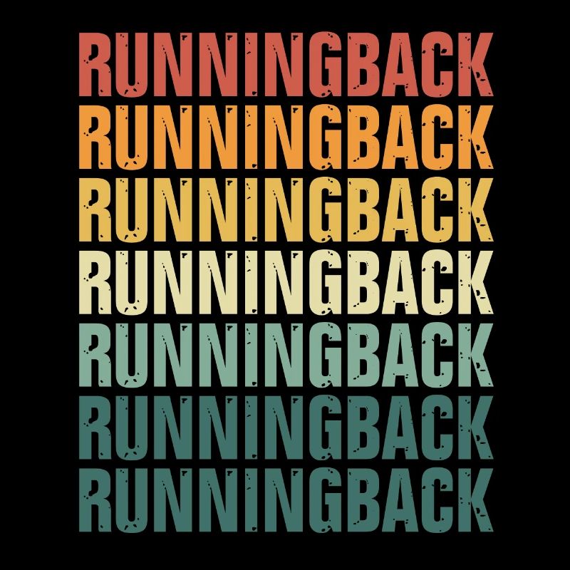 Rétro rétro coloré Running back
