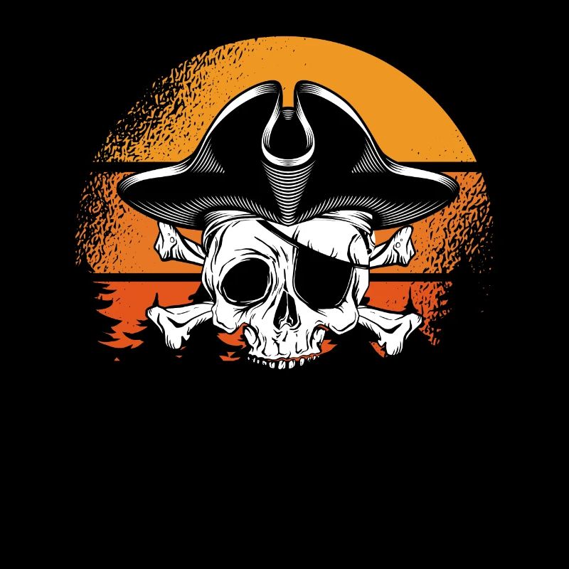 Piratenschädel Retro sonne