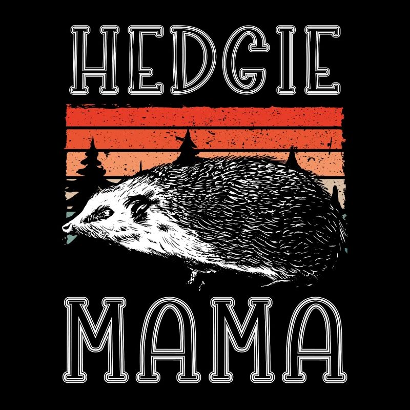 Nice hedgehog mother retro