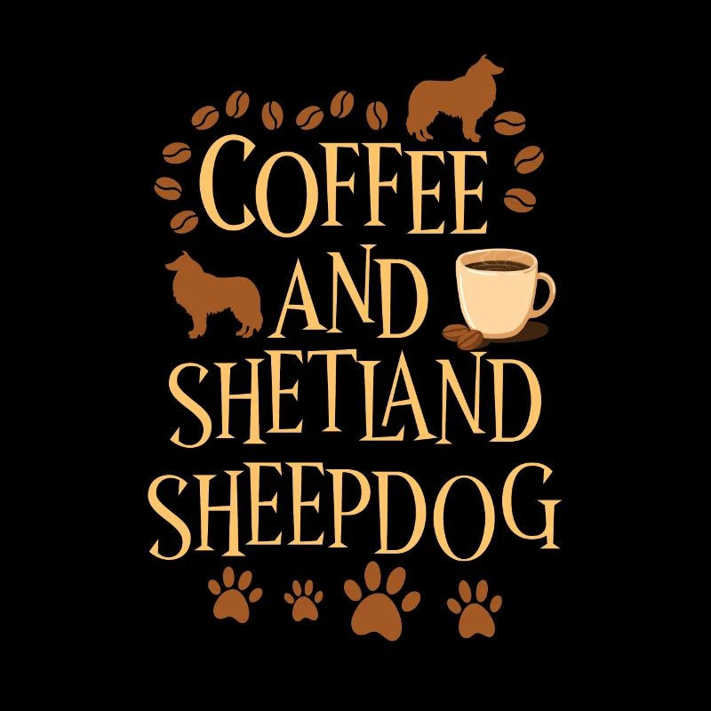 Coffee and Shetland Sheepdog