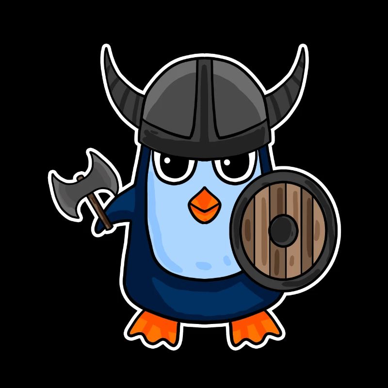 Wikinger Pinguin Motiv