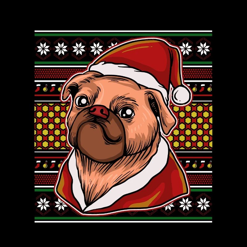 Pull de Noël moche Tshirt Carlin de Noël