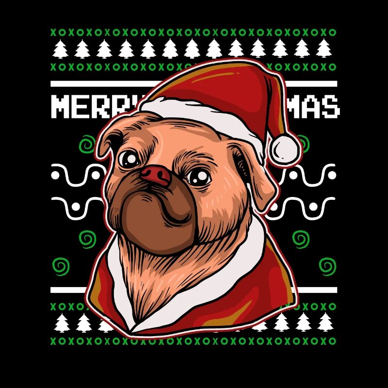 Pull de Noël moche Tshirt Carlin de Noël