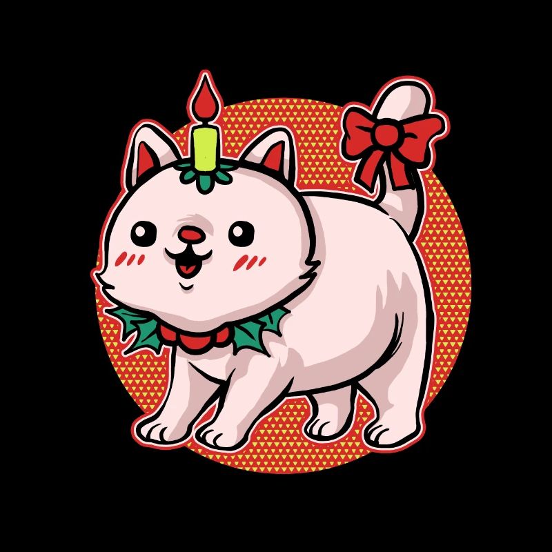 Moche pull de Noël Tshirt chat de Noël