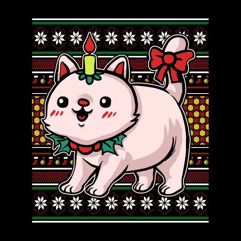 Pull de Noël moche Chat de Noël