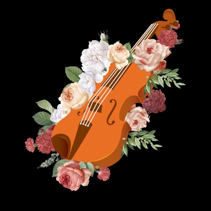 Violon Violoniste Fleur Florale