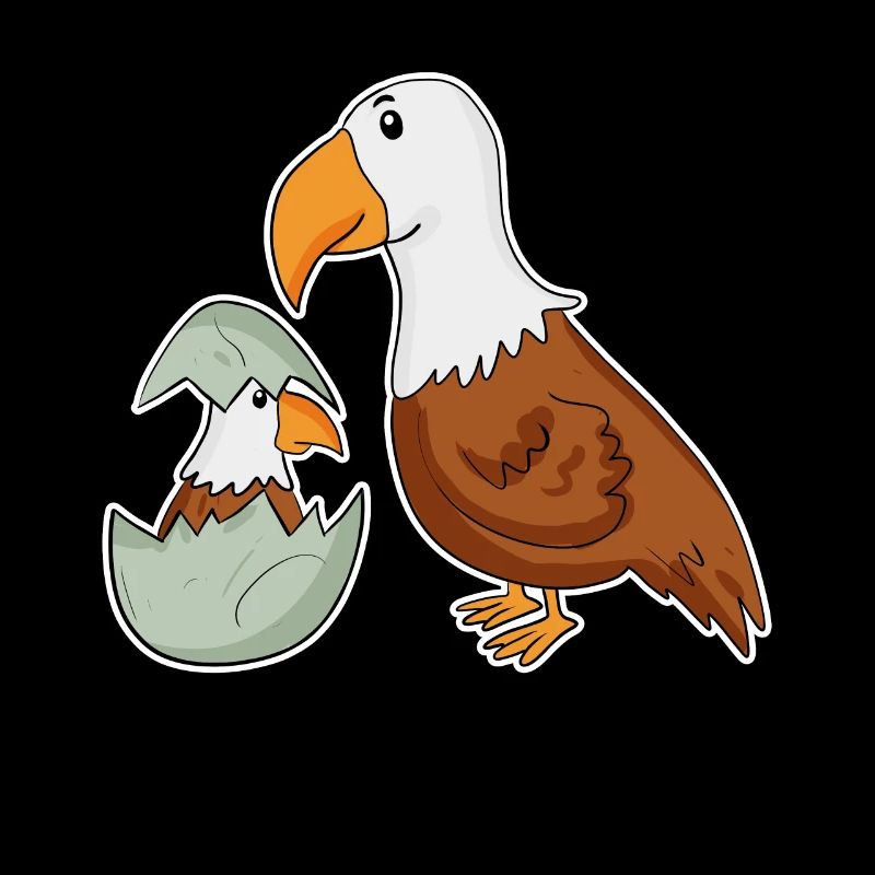 Eagle Family - Eagle with Baby - Eagle Motif
