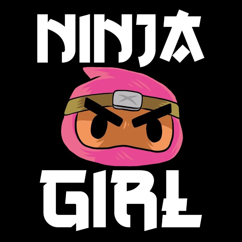 Mignonne fille ninja rose