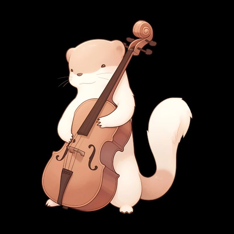 Cute mongoose playing cello