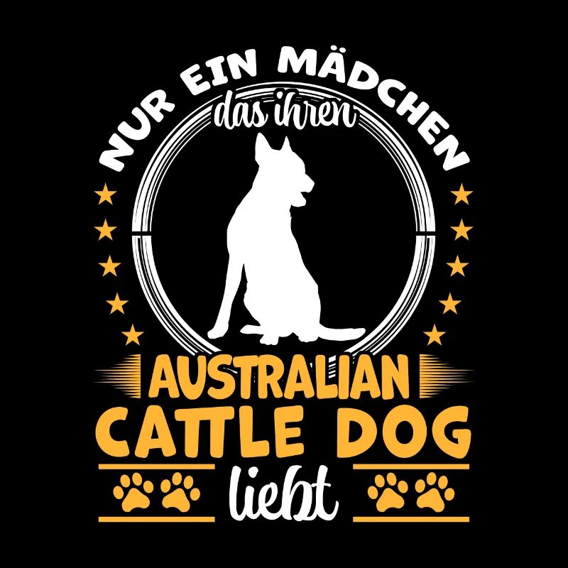 Mädchen das Australian Cattle Dog liebt