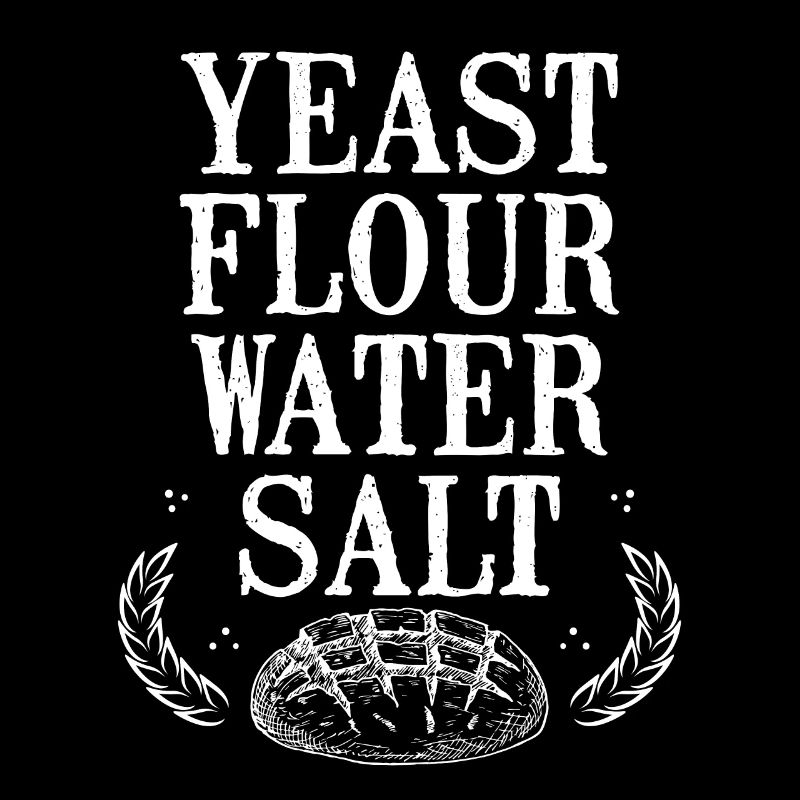 Yeast, flour, water, salt for bread