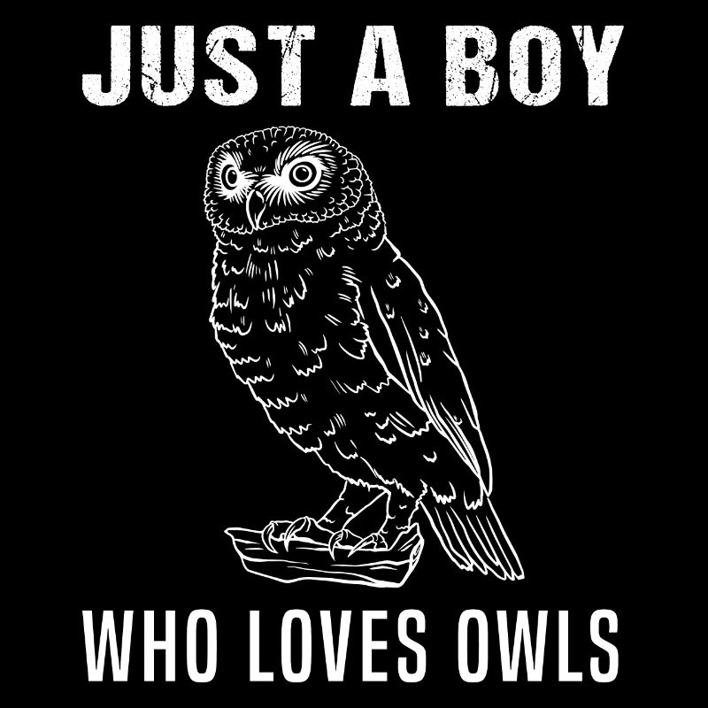 Junge liebt Eulen - Englischer Spruch Geschenk