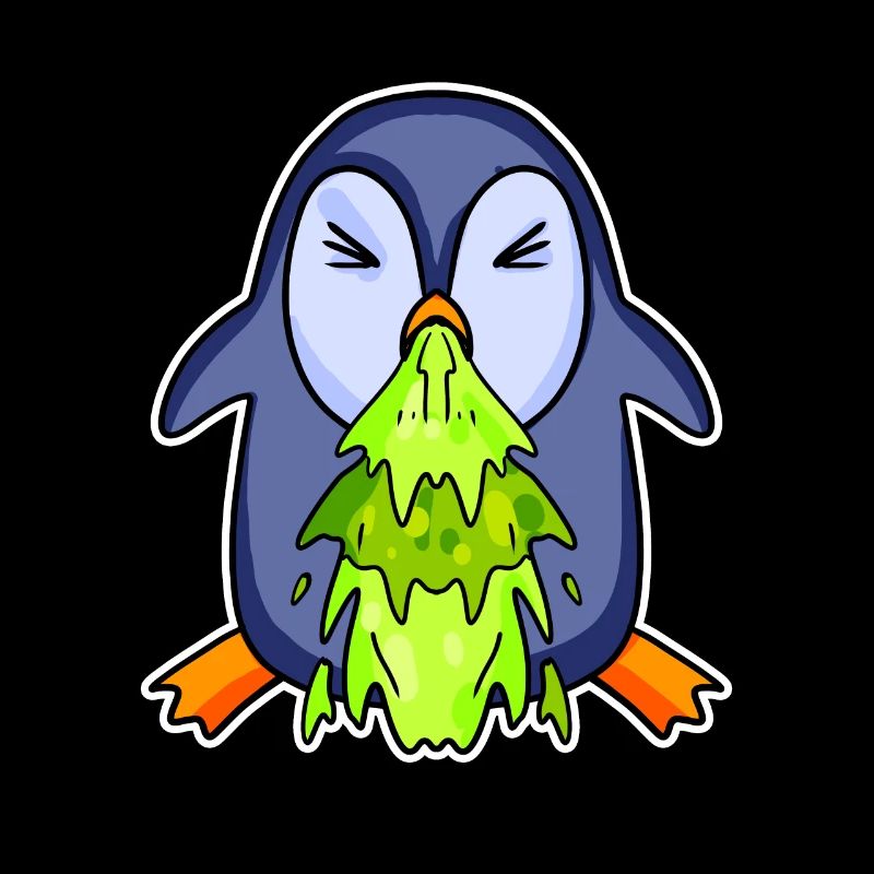 Penguin puking puke