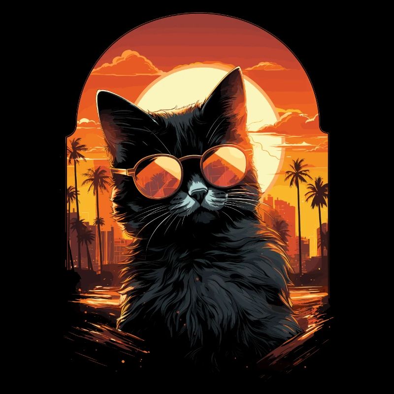 Chaton mignon avec des lunettes de soleil