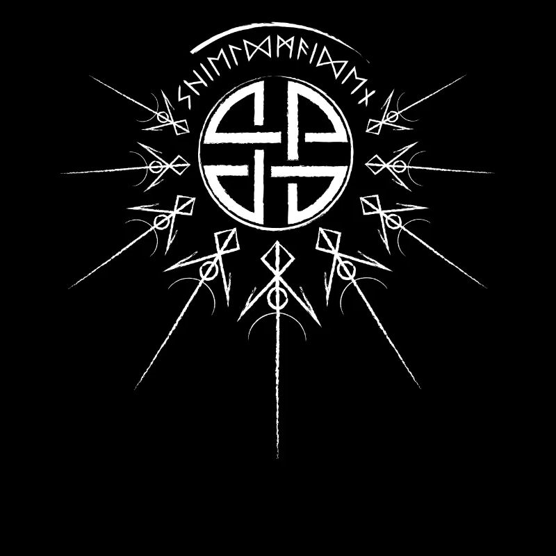 Shield maiden, runic script, viking knot, Norse