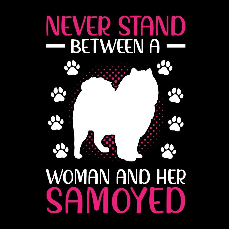 Woman and her Samoyed Samoyed Spitz