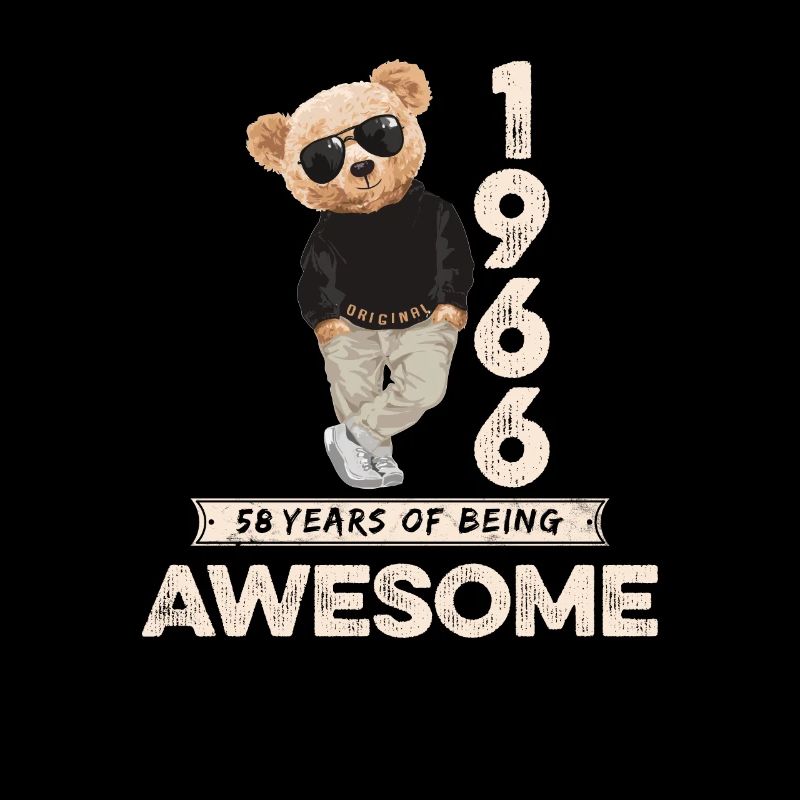 1966 Birthday Teddy Bear Being Awesome Orignal