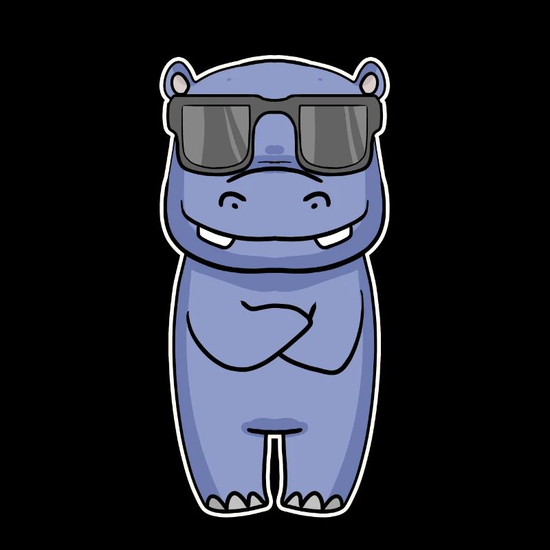 Nilpferd mit Brille