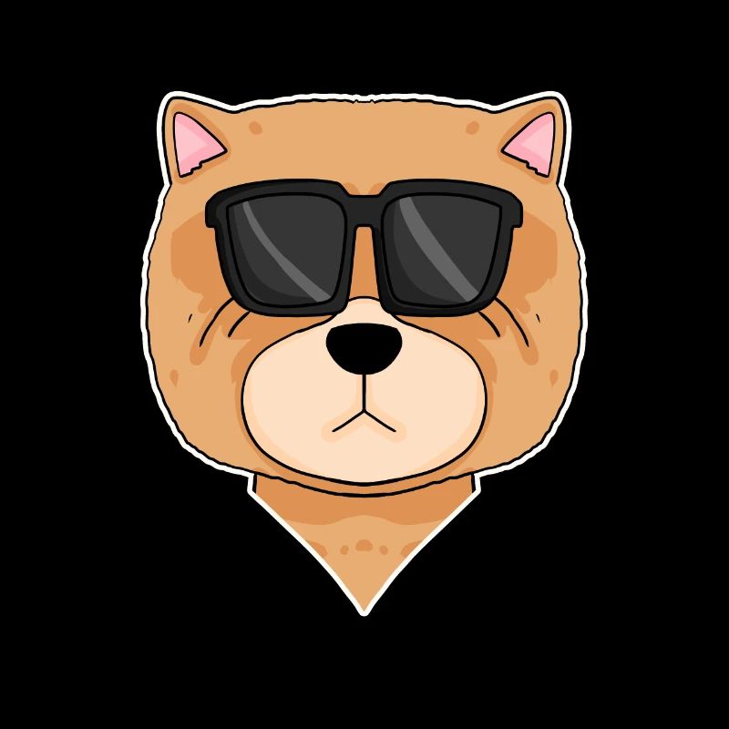 Chow Chow Hund mit Brille - cooler Hund