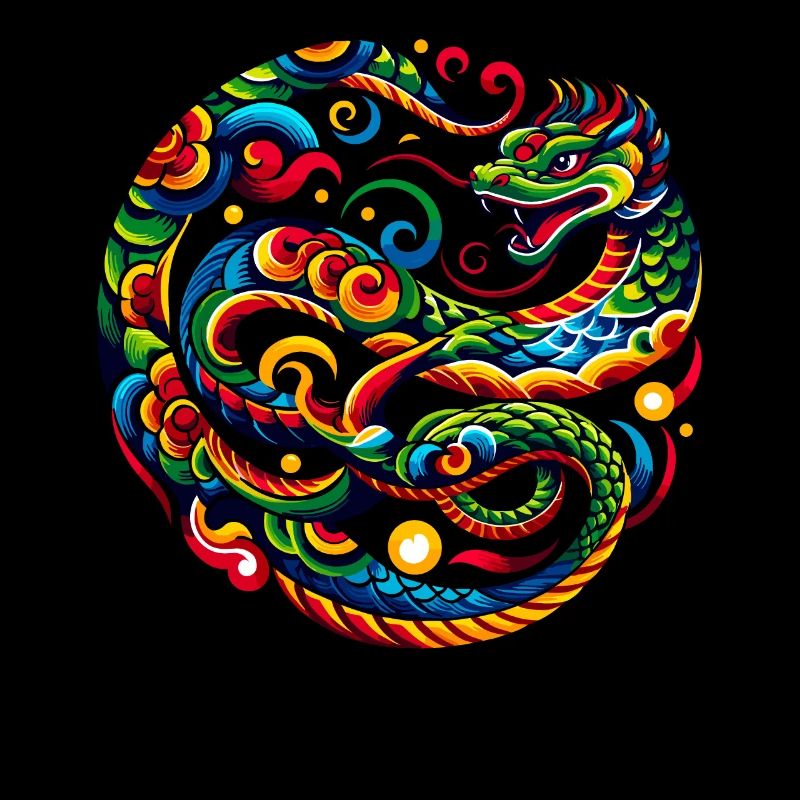 Conception élégante de serpent du zodiaque chinois pour l’astrologie