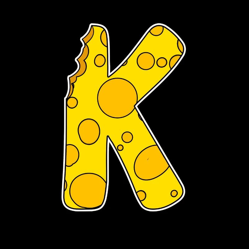 Buchstabe K - Anfangsbuchstabe K - Käse Motiv