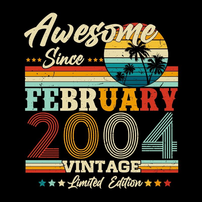 Février 2004 Vintage anniversaire rétro cadeau