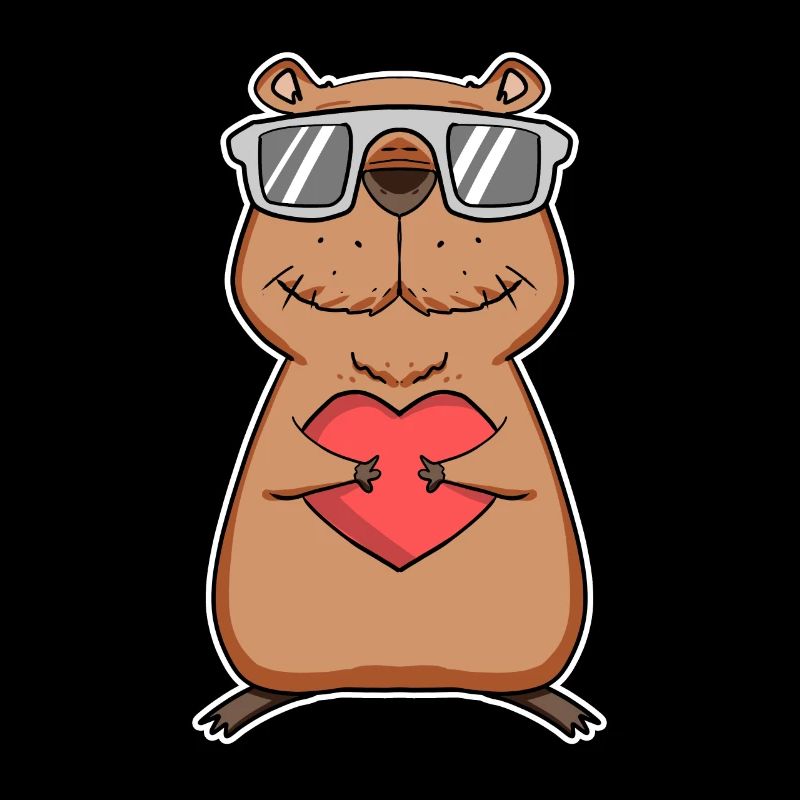 Capybara Cool Capybara Heart Love
