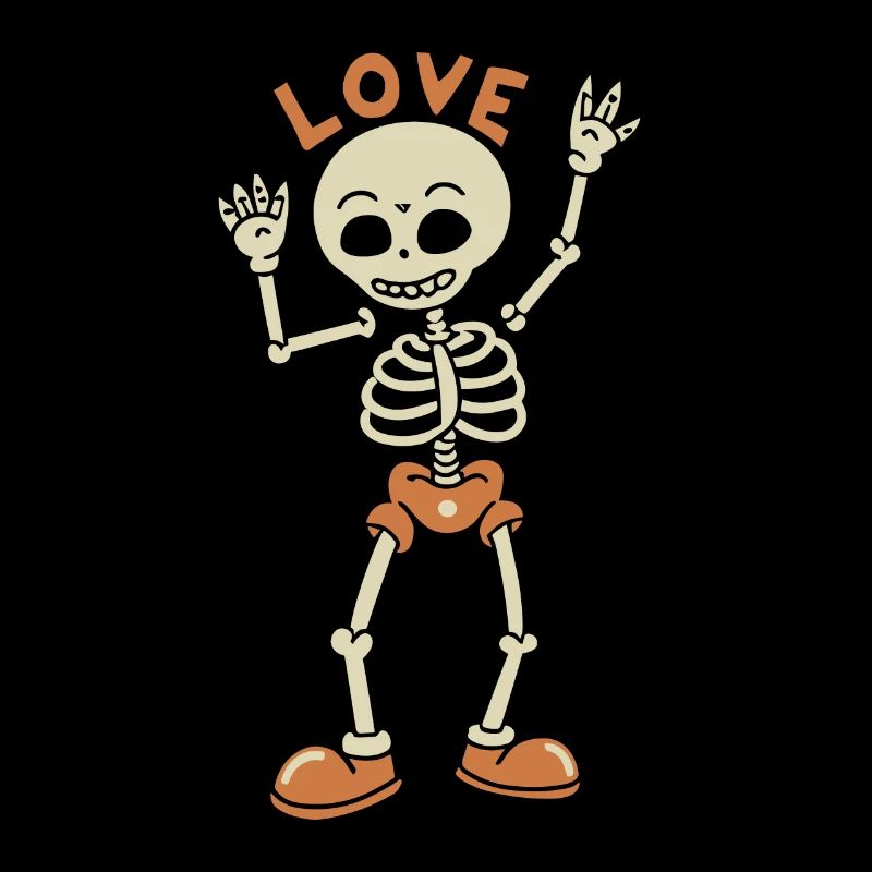 Dancing Skeleton Skull Love Halloween